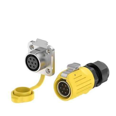 Welding Power Waterproof Aviation Connector LP20 Flange Yellow Outdoor Industrial Automation Equipment Welding Male and Female Connector(EW-LP20-12P 5A) in Saudi Arabia