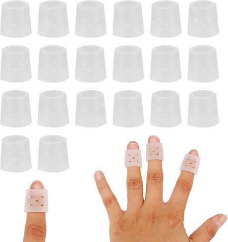 20pcs Finger Protection Sleeves, Washable & Reusable Finger Protectors Transparent Skin Picking Prevention Gloves for Anti-Scratch & Fingertips Protection in Saudi Arabia