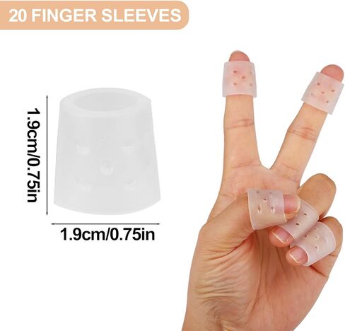 20pcs Finger Protection Sleeves, Washable & Reusable Finger Protectors Transparent Skin Picking Prevention Gloves for Anti-Scratch & Fingertips Protection in Saudi Arabia