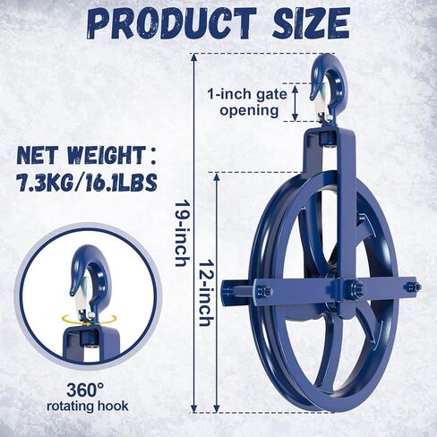 2 حزمة بكرة رافعة سقالة 12 "الثقيلة بكرة عجلة الجن الحديد الزهر مع السنانير 1000 رطل الأزرق مسحوق المغلفة عجلات السقالات كتلة رافعة سقالة لرفع البناء in Kuwait