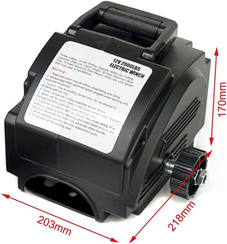 ونش كهربائي محمول 2000 رطل، 12 فولت 300 وات ونش كهربائي مسافة سحب 30 قدم مع جهاز تحكم عن بعد للسفن الصغيرة والسيارات والمركبات in Kuwait