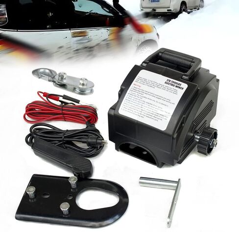 ونش كهربائي محمول 2000 رطل، 12 فولت 300 وات ونش كهربائي مسافة سحب 30 قدم مع جهاز تحكم عن بعد للسفن الصغيرة والسيارات والمركبات in Kuwait