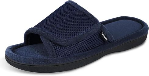 Men's Adjustable Wrap Open-toe Slippers with Memory Foam, Summer House Shoes for Men in Saudi Arabia