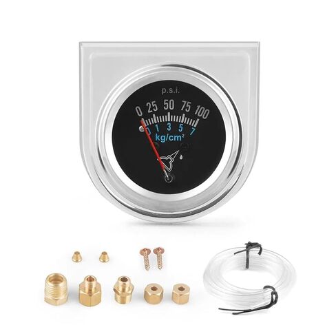 2" 52mm Mechanical Oil Press Gauge 0-100PSI/1-7kg/cm² Chrome Black in Saudi Arabia