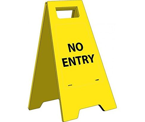 National Marker HDFS205 "No Entry" Floor Sign, Heavy Duty, English Only, 24.63" x 10.75" in Kuwait