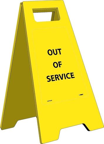 National Marker HDFS209 "Out of Service" Heavy Duty Floor Sign, 24.63" x 10.75" in Kuwait