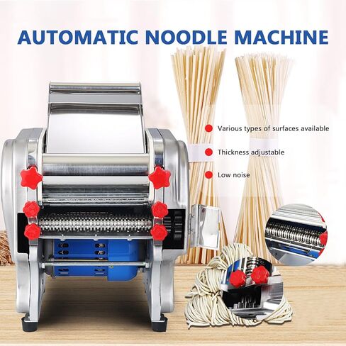 Buhelyc Pasta Making Machine Full Stainless SteelElectric Noodle&Dumpling Maker Auto Noodle Cutter Thickness Adjustable for Home and Commercial(Size:FKM180) in Saudi Arabia
