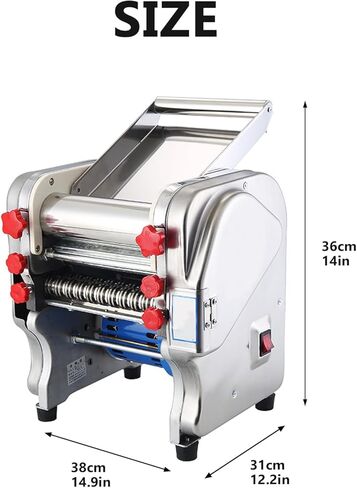 Buhelyc Commercial Electric Pasta Maker 2-in-1 tainless Steel Automatic Noodle Machine 18mm Width Auto Noodle Cutter for Home and Commercial(Size:FKM200) in Saudi Arabia