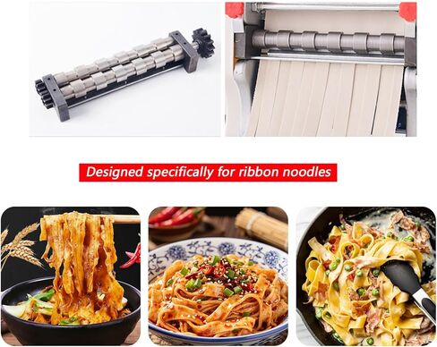 Buhelyc Commercial Electric Pasta Maker 2-in-1 tainless Steel Automatic Noodle Machine 18mm Width Auto Noodle Cutter for Home and Commercial(Size:FKM200) in Saudi Arabia