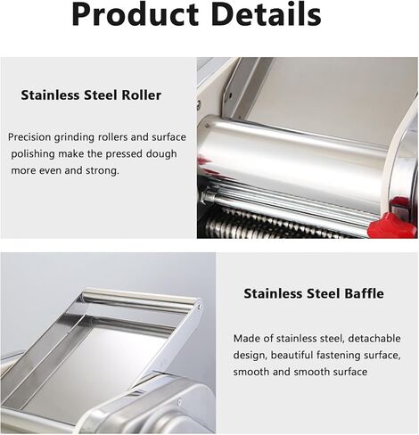 Buhelyc Commercial Electric Pasta Maker 2-in-1 tainless Steel Automatic Noodle Machine 18mm Width Auto Noodle Cutter for Home and Commercial(Size:FKM200) in Saudi Arabia