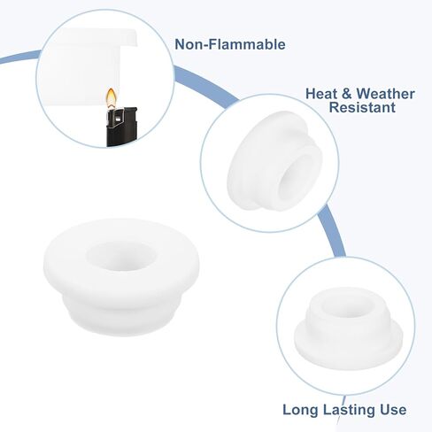 uxcell 5Pcs Rubber Grommets 1"(25mm) Drill Hole, 5/8"(16mm) ID Hole Top Hat Grommet White Silicone Rubber Hole Plug Gasket for Wiring, Automotive in Saudi Arabia