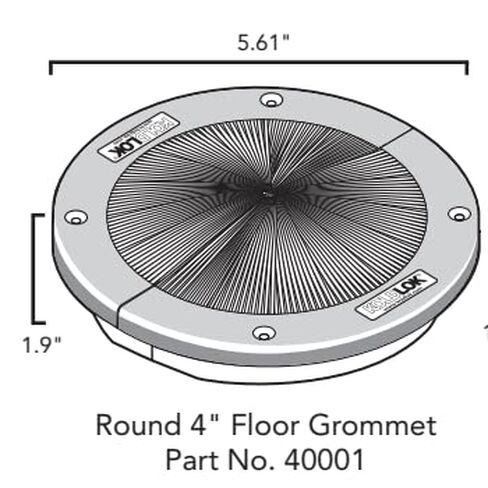 KoldLok 4 ″ حلقة جروميت مستديرة من AccessFloorSystems.com in Saudi Arabia