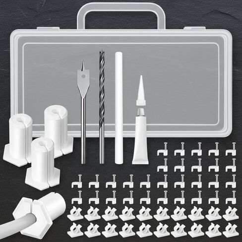 Saillong 59 Pcs Cable Routing Kit Compatible with Starlink for 3/4 Inch Wall Hole, 4 Pcs Wall Grommets Accessories for Cable Pass Through Mounting Kit with 3/4'' Spade Drill Bit Wire Clip Routing Tool in Saudi Arabia