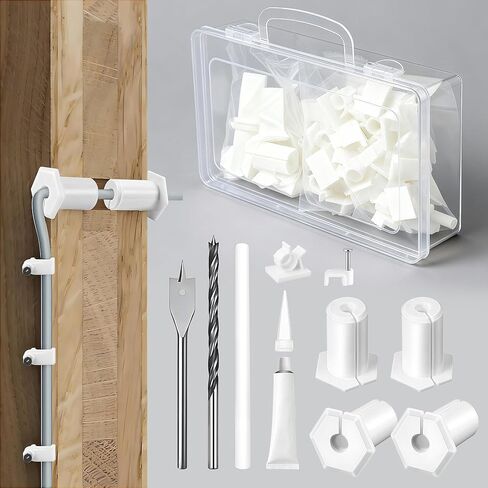 Saillong 59 Pcs Cable Routing Kit Compatible with Starlink for 3/4 Inch Wall Hole, 4 Pcs Wall Grommets Accessories for Cable Pass Through Mounting Kit with 3/4'' Spade Drill Bit Wire Clip Routing Tool in Saudi Arabia