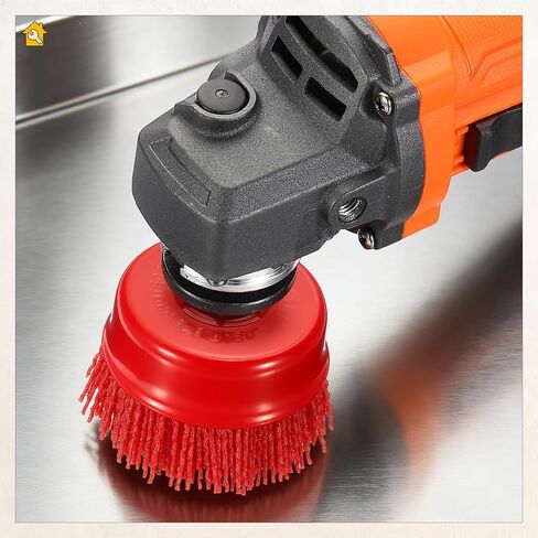 Wire Cup Brush for Angle Grinder, 4pcs 3in Crimped Wire Brush for Grinder with 5/8"-11 Arbor, [for Light Rust Deburring Paint Removal] - 0.05in Nylon Wire/80 Grit in Saudi Arabia