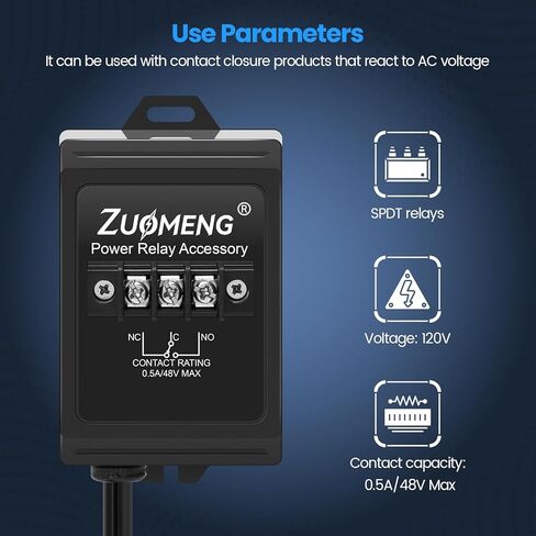 Power Relay Accessory for Expanding Switched Outlet Capacity, Detects 120V AC, SPDT Relay Trigger, Ideal for Home Entertainment, Works with AC Voltage-Sensing Devices in Saudi Arabia