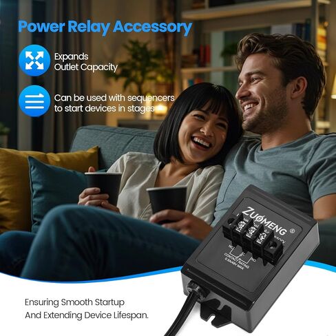 Power Relay Accessory for Expanding Switched Outlet Capacity, Detects 120V AC, SPDT Relay Trigger, Ideal for Home Entertainment, Works with AC Voltage-Sensing Devices in Saudi Arabia
