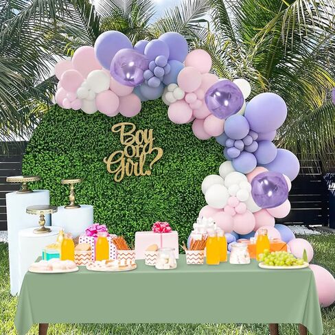 2 Pcs Sage Green Tablecloth Plastic 54 ×108 Inches Rectangle Sage Green Tablecloth Disposable Plastic Waterproof Table Cover for Outdoor Picnic, Kitchen, Holiday Birthday Wedding Baby Shower Party in Kuwait