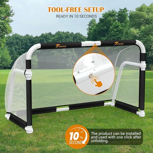 Aluminum Folding Soccer Goal with Carry Bag for Backyard, Portable 5x3 / 4x2.5 FT Mini Soccer Goals for Kids and Adults, 10-Second Set Up & Steady, Training & Team Practice in Saudi Arabia