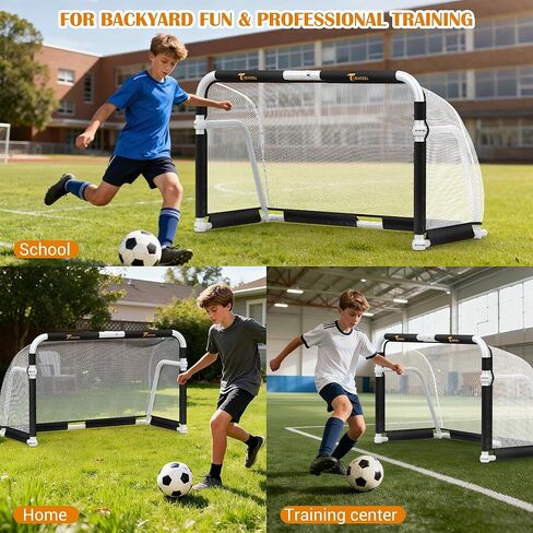 Aluminum Folding Soccer Goal with Carry Bag for Backyard, Portable 5x3 / 4x2.5 FT Mini Soccer Goals for Kids and Adults, 10-Second Set Up & Steady, Training & Team Practice in Saudi Arabia