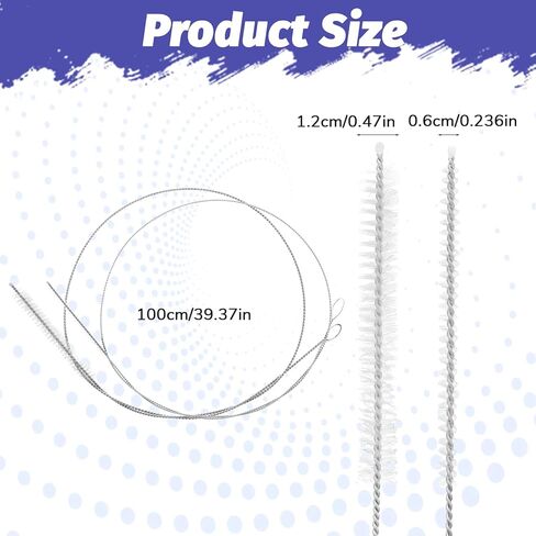 2 PCS Extra Long Pipe Cleaners, 39.4 in Straw Cleaner Brush Extra Long, White Tube Cleaning Brush for Cleaning Straw, Feeding Tubes, Line and Pump in Saudi Arabia