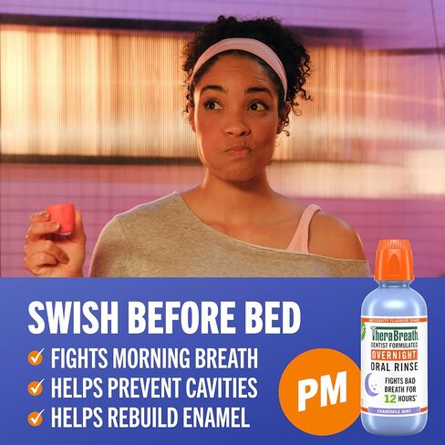 TheraBreath AM + PM Mouthwash Bundle, Morning & Overnight Rinses, 16 fl oz (2-Pack) in Kuwait