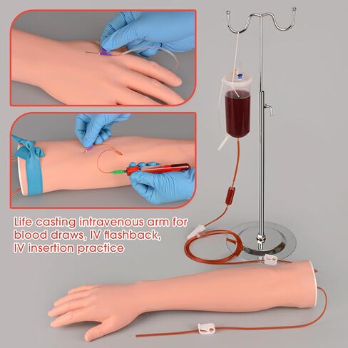 SimCoach Phlebotomy Practice Kit for Injection Training, IV Practice Kit with Phlebotomy Arm, Venipuncture and Blood Draw Practice Kit for Medical Education, Nursing School Essentials in Saudi Arabia