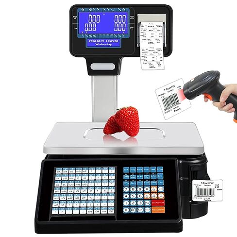 Digital Price Computing Scale Thermal Printer, Commercial Sided Display Price Label Printing Scale 30Kg/66Lbs Capacity Electronics Barcode Printer (Machine) in Saudi Arabia
