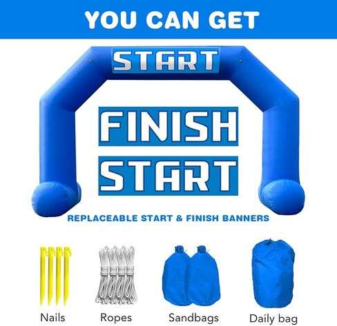 OZIS 20Ft Start Finish Line Inflatable Arch with Built-in Blower, Hexagon Inflatable Archway for Outdoor Impactful Race Advertising Commerce School Sport (Blue) in Saudi Arabia