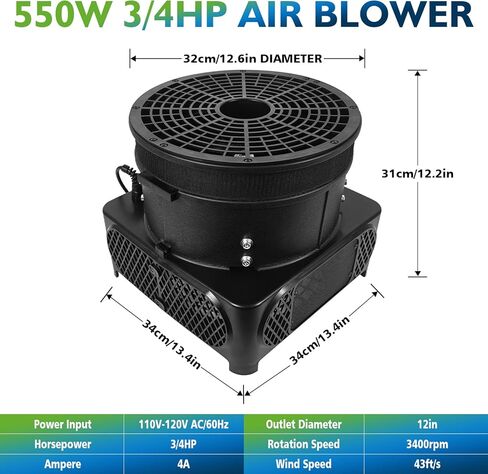 3/4 HP Wacky Waving Inflatable Tube Guy Air Blower, 550W Inflatable Tube Man Blower Fan, Fits 12" Diameter Inflatable Dancer in Saudi Arabia