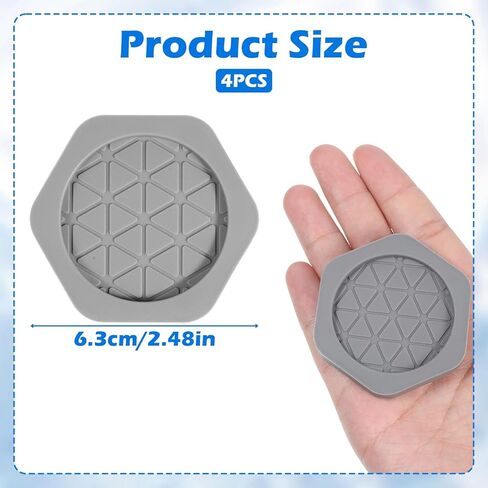 4 Pcs Anti Vibration Pad for Washing Machine, Shock Absorbing Mat Hexagon Stops Washer Dryer from Moving Rubber Antivibration Stabilizer for Leveling Washer in Saudi Arabia