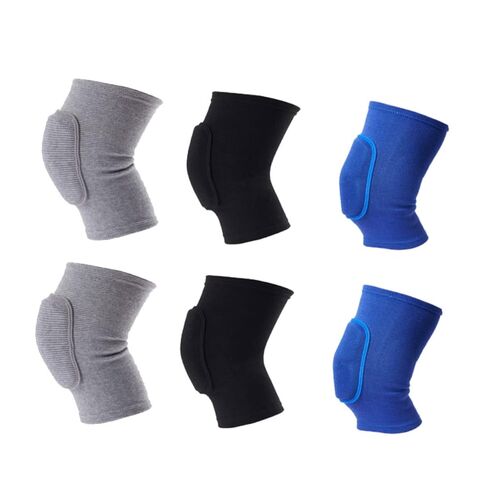 PartyKindom 2Pcs Thickened Exercise Sponge Knee Pads for Fitness Training Breathable Safety Support for Basketball Football Volleyball Running and Weightlifting Black in Saudi Arabia