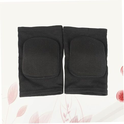 PartyKindom 2Pcs Thickened Exercise Sponge Knee Pads for Fitness Training Breathable Safety Support for Basketball Football Volleyball Running and Weightlifting Black in Saudi Arabia