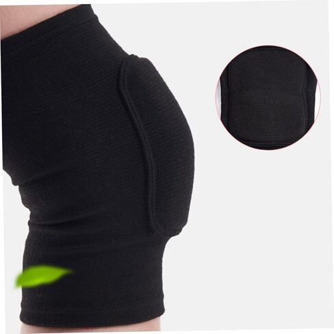 PartyKindom 2Pcs Thickened Exercise Sponge Knee Pads for Fitness Training Breathable Safety Support for Basketball Football Volleyball Running and Weightlifting Black in Saudi Arabia