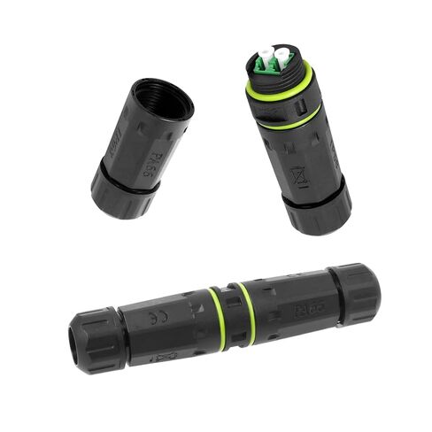 IP68 Waterproof SC to SC Simplex Fiber Optic Coupler - Outdoor Rated, Rugged SC Fiber Connector for Cable Extension, Patch & Network Connections (Black, 1pc) in Saudi Arabia