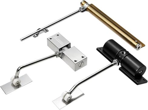 Door Closer Zinc Alloy Safety Spring with Arm Screw Wrench Adjustable 40kg Closing Hinge Accessories(DVPEN01-SL) in Saudi Arabia