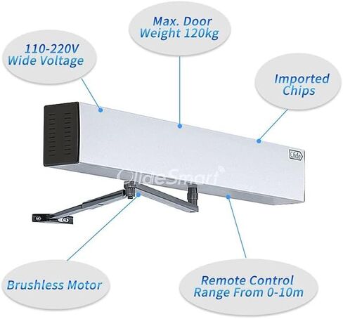 باب متأرجح كهربائي أوتوماتيكي أقرب، مشغل باب تجاري تلقائي مزود بمحرك كهربائي يفتح ويغلق مع زر خروج 2 قطعة in Kuwait
