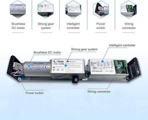 باب متأرجح كهربائي أوتوماتيكي أقرب، مشغل باب تجاري تلقائي مزود بمحرك كهربائي يفتح ويغلق مع زر خروج 2 قطعة in Kuwait