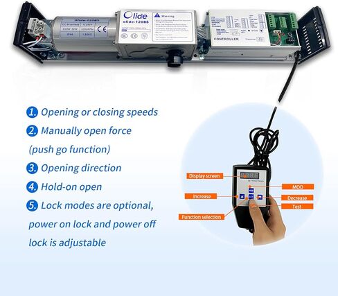 باب متأرجح كهربائي أوتوماتيكي أقرب، مشغل باب تجاري تلقائي مزود بمحرك كهربائي يفتح ويغلق مع زر خروج 2 قطعة in Kuwait