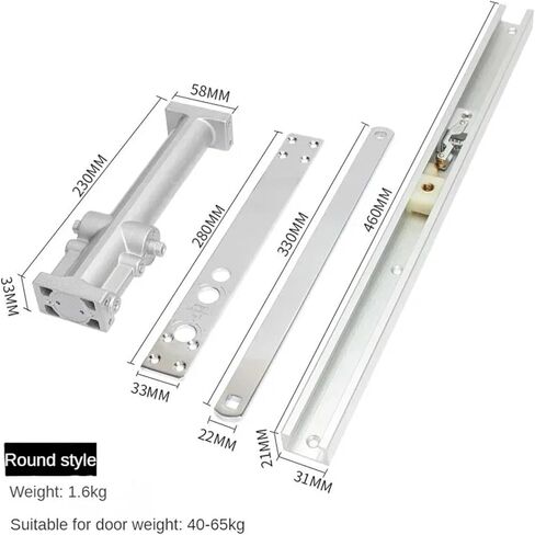 1 مجموعة باب مخفي غير مرئي أقرب نظام أمان عازل هيدروليكي للمنزل قابل للتعديل مناسب للوزن 40-65 كجم (دائري) in Kuwait