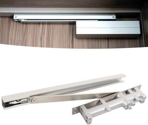 Commercial Hydraulic Door Closer Adjustable Speed Silent Switch Safe Seamless Embedded Installation for Hotels Guesthouses Indoor Wooden Fire Doors Silver White in Saudi Arabia