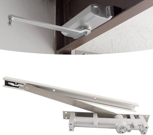 Commercial Hydraulic Door Closer Adjustable Speed Silent Switch Safe Seamless Embedded Installation for Hotels Guesthouses Indoor Wooden Fire Doors Silver White in Saudi Arabia