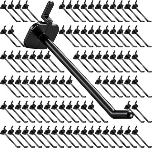 Geelin 200 Pack 2 Inch Plastic Pegboard Hooks Peg Board Shelving Hooks Pegboard Locking Hook for Peg Boards Craft Storage Garage Kitchen Wall Display Organizer Tools, Black in Saudi Arabia