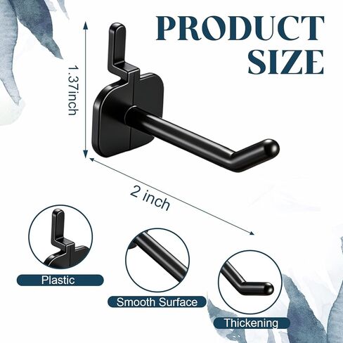 Geelin 200 Pack 2 Inch Plastic Pegboard Hooks Peg Board Shelving Hooks Pegboard Locking Hook for Peg Boards Craft Storage Garage Kitchen Wall Display Organizer Tools, Black in Saudi Arabia