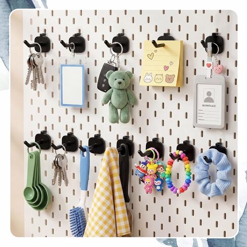 Geelin 200 Pack 2 Inch Plastic Pegboard Hooks Peg Board Shelving Hooks Pegboard Locking Hook for Peg Boards Craft Storage Garage Kitchen Wall Display Organizer Tools, Black in Saudi Arabia