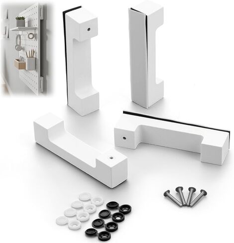 4 Pcs Pegboard Mounting Kit, No Drill Self Adhesive Pegboards Wall Mount, Pegboard Wall Mounting Hardware for Home Office Apartment Craft in Saudi Arabia