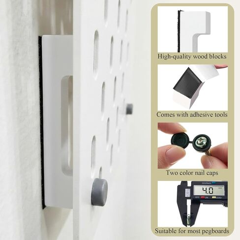 4 Pcs Pegboard Mounting Kit, No Drill Self Adhesive Pegboards Wall Mount, Pegboard Wall Mounting Hardware for Home Office Apartment Craft in Saudi Arabia