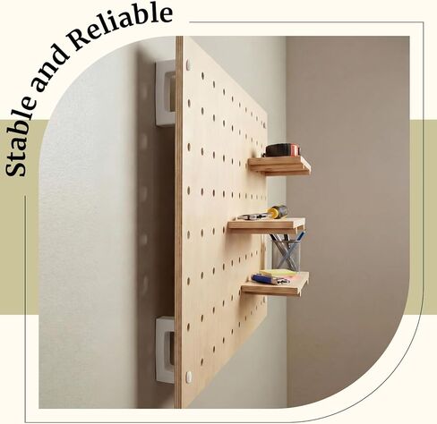 4 Pcs Pegboard Mounting Kit, No Drill Self Adhesive Pegboards Wall Mount, Pegboard Wall Mounting Hardware for Home Office Apartment Craft in Saudi Arabia