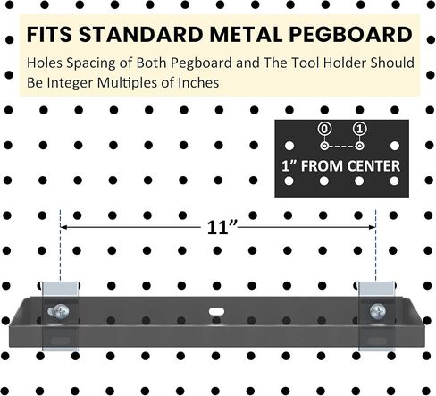 UNITEDPOWER Pegboard Mounting Adapter, 12PCS Metal Fixing Bracket Fit for 1/4", 1/2" or 1'' Peg Boards Hanging and Mounting Tools Rack, Storage Organizer for Garage, Store in Kuwait