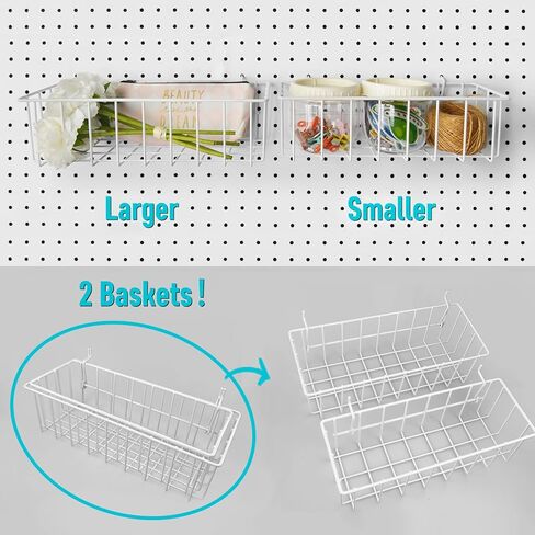 منظمات خطافات Pegboard - سلال ألواح Pegboard شفافة، شماعات متعددة 33 حزمة - مجموعة منظم أدوات رفوف العرض لغرفة الحرف اليدوية، المكتب، غرفة العمل، المرآب (أبيض) in Kuwait